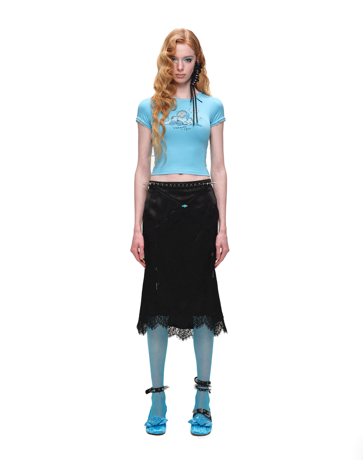 PEANUTS LACE-TRIM BABY TEE – 5colors