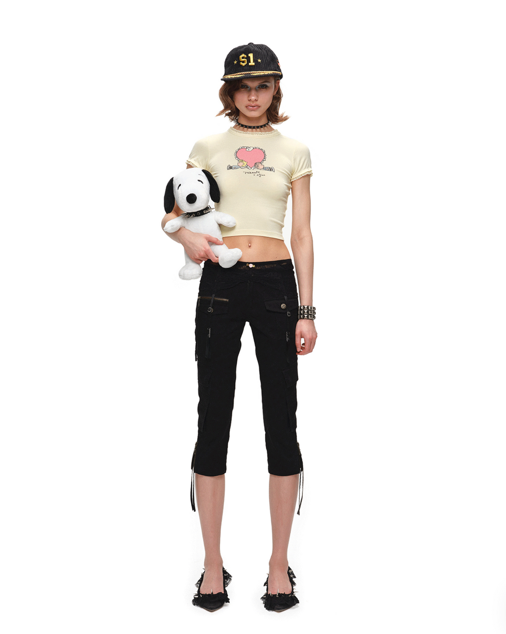 PEANUTS LACE-TRIM BABY TEE – 5colors