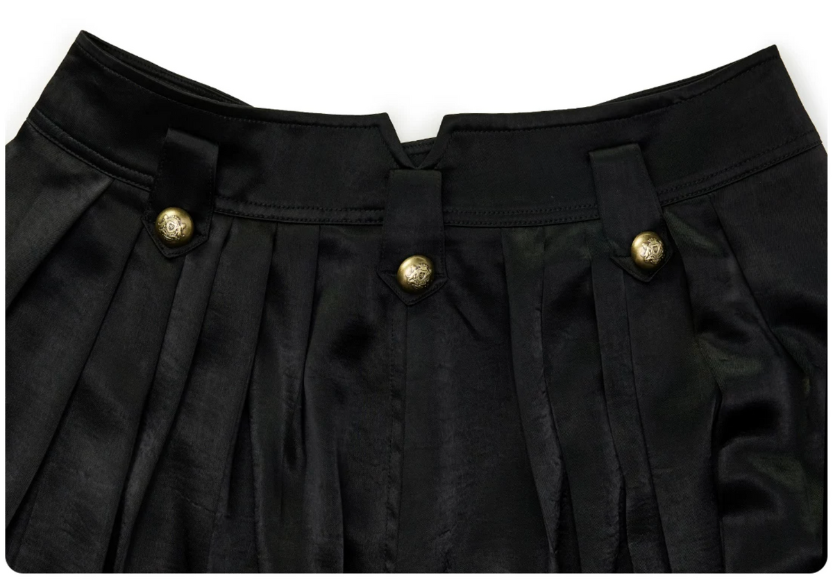 SATIN PLEATED BALLOON PANTS – 2colors