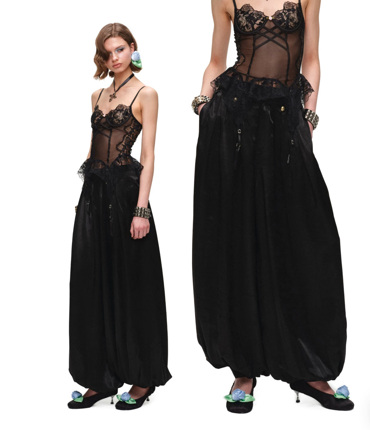 SATIN PLEATED BALLOON PANTS – 2colors