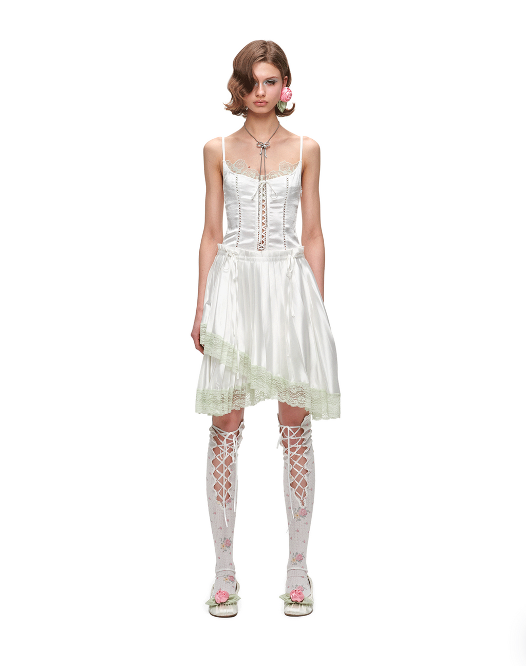 LACE-UP SATIN CORSET CAMI – 3colors