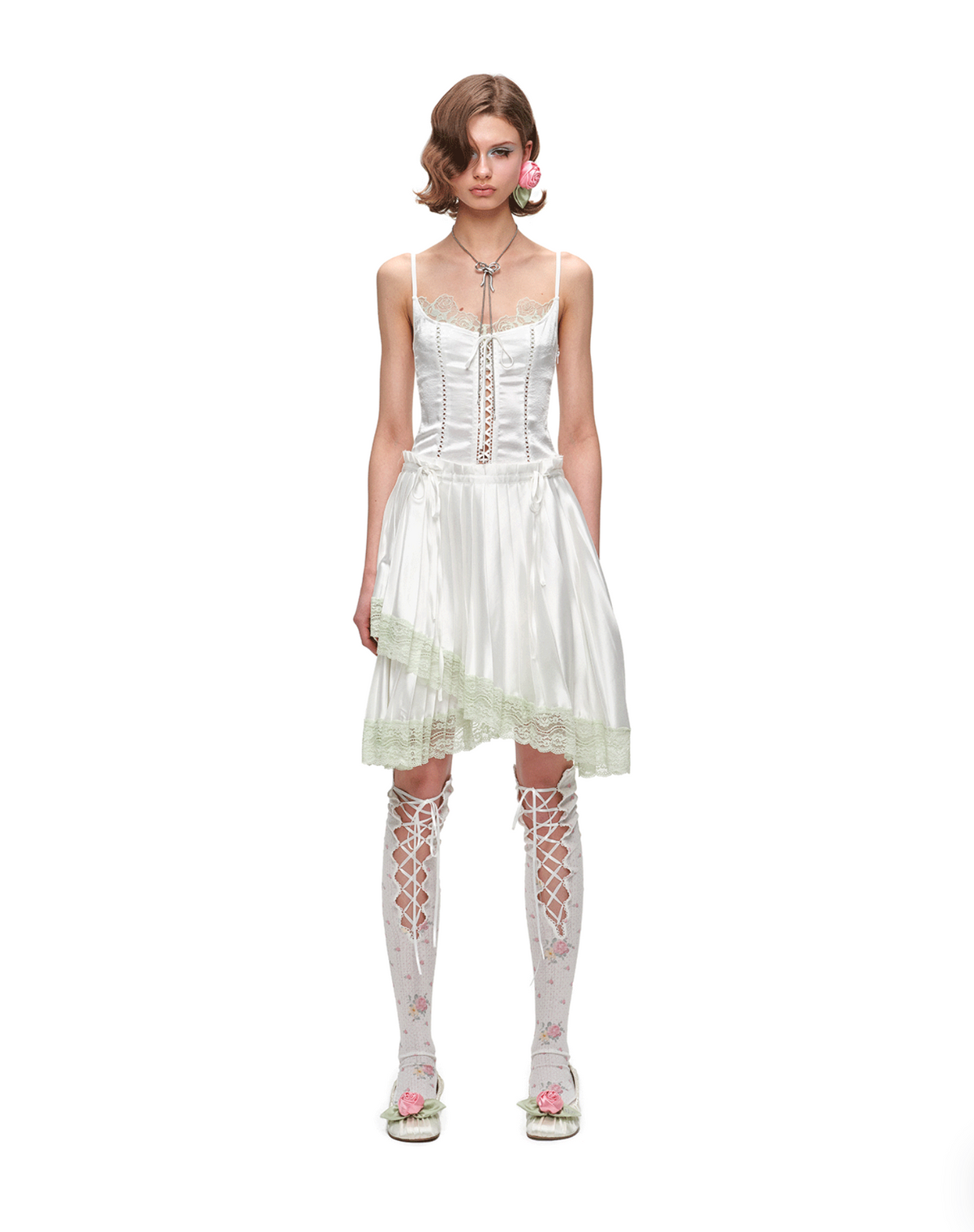 LACE-UP SATIN CORSET CAMI – 3colors