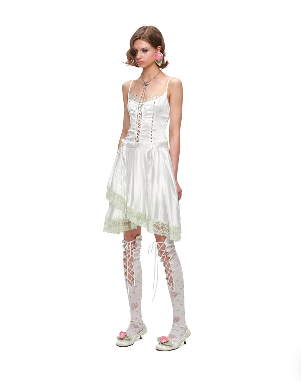 LACE-UP SATIN CORSET CAMI – 3colors