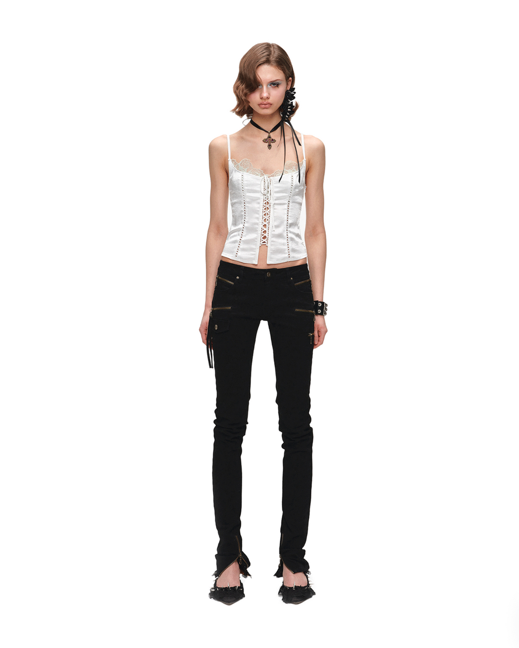 LACE-UP SATIN CORSET CAMI – 3colors