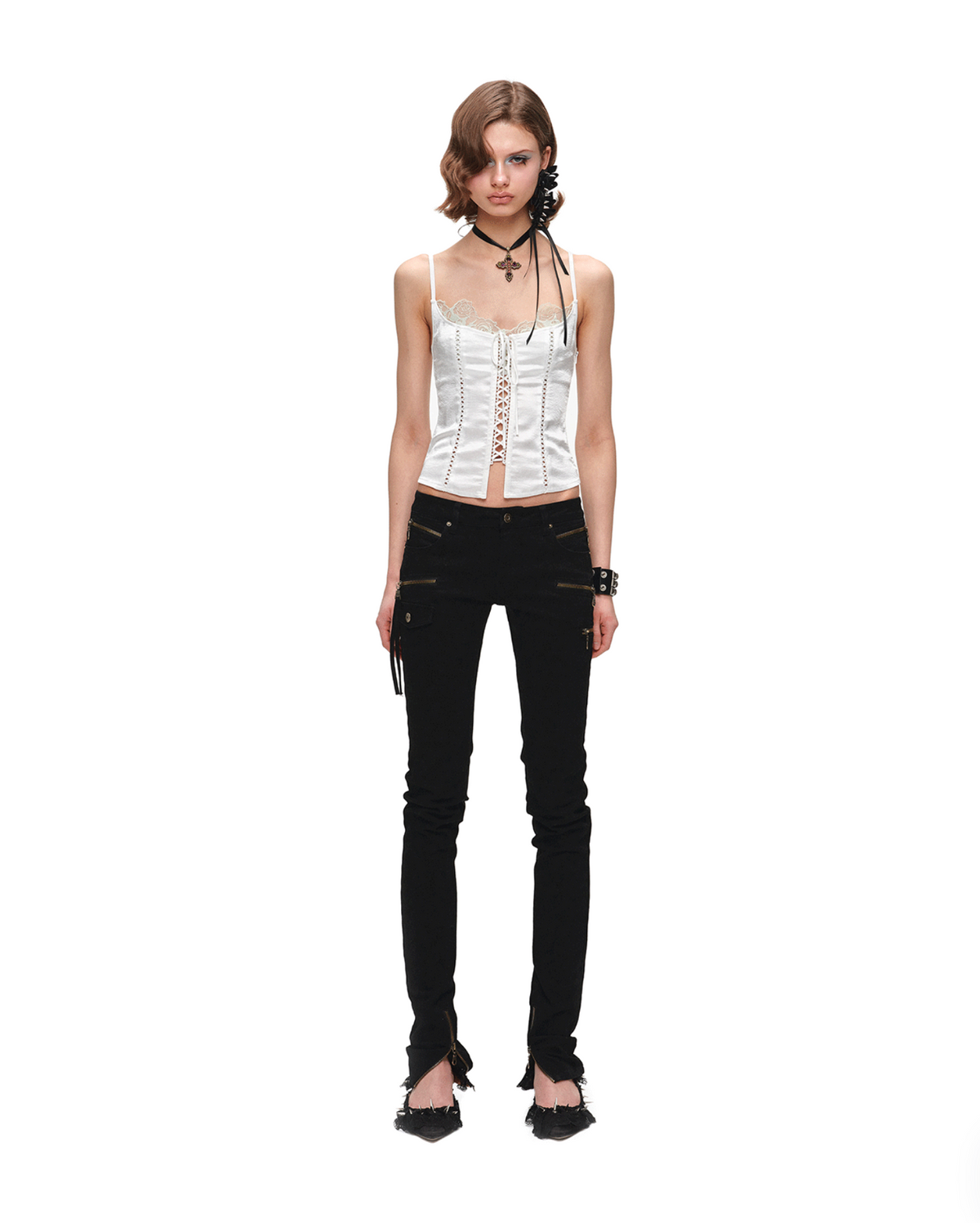 LACE-UP SATIN CORSET CAMI – 3colors