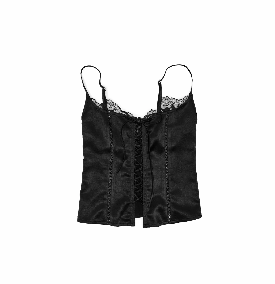 LACE-UP SATIN CORSET CAMI – 3colors