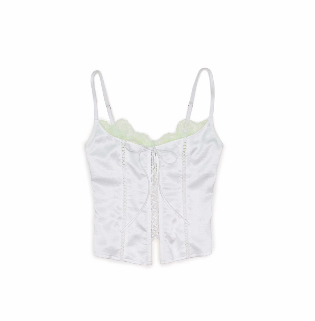 LACE-UP SATIN CORSET CAMI – 3colors