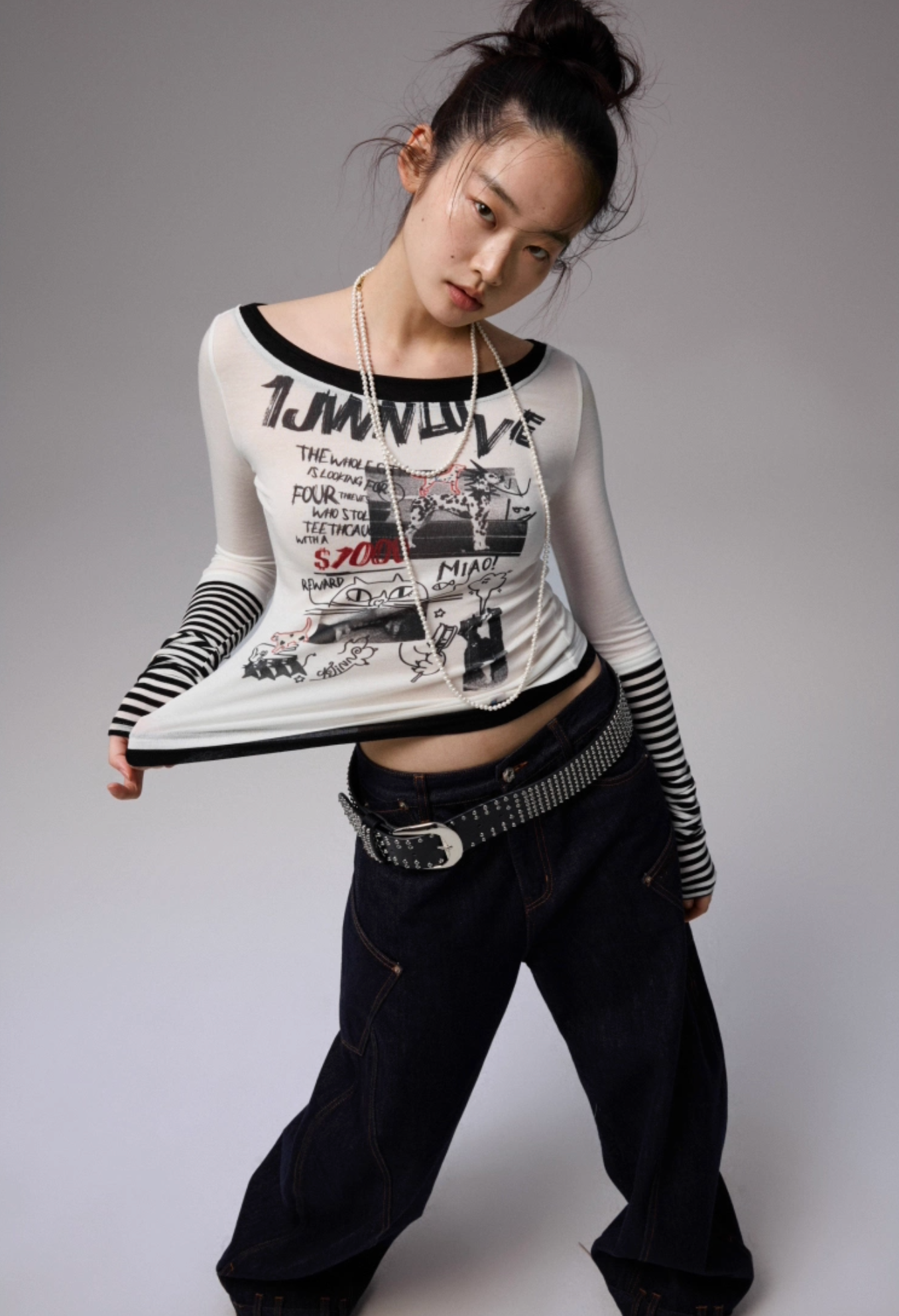 ♱ GWEN グラフィティ プリント Tシャツ ♱