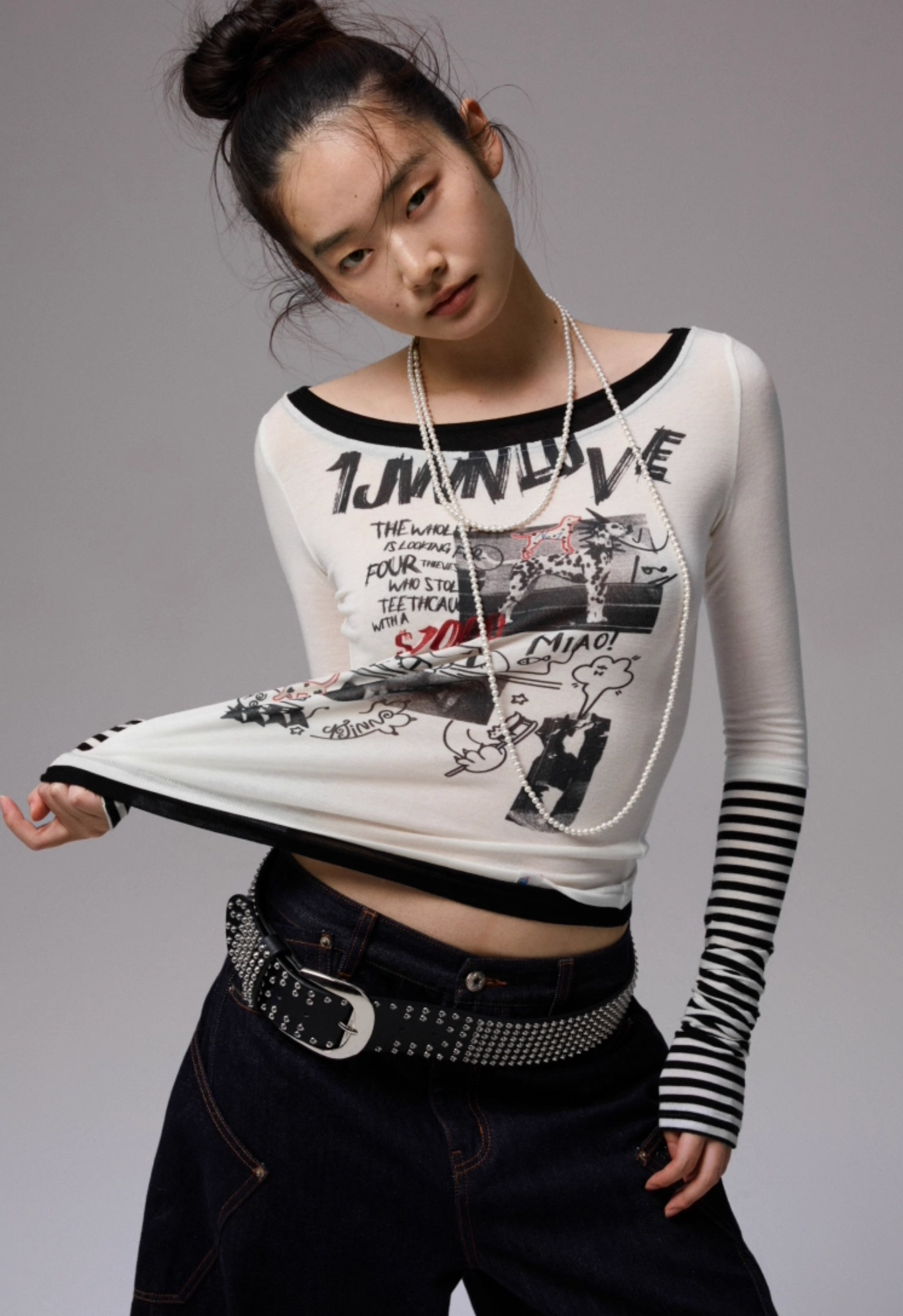 ♱ GWEN グラフィティ プリント Tシャツ ♱