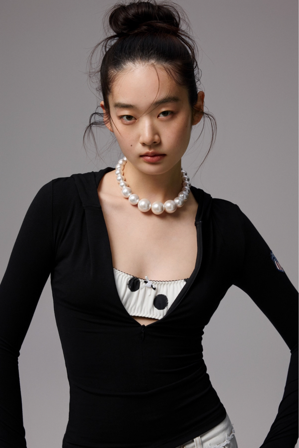 ♱ AZABU フーデッドジップアップTシャツ（全3色）♱