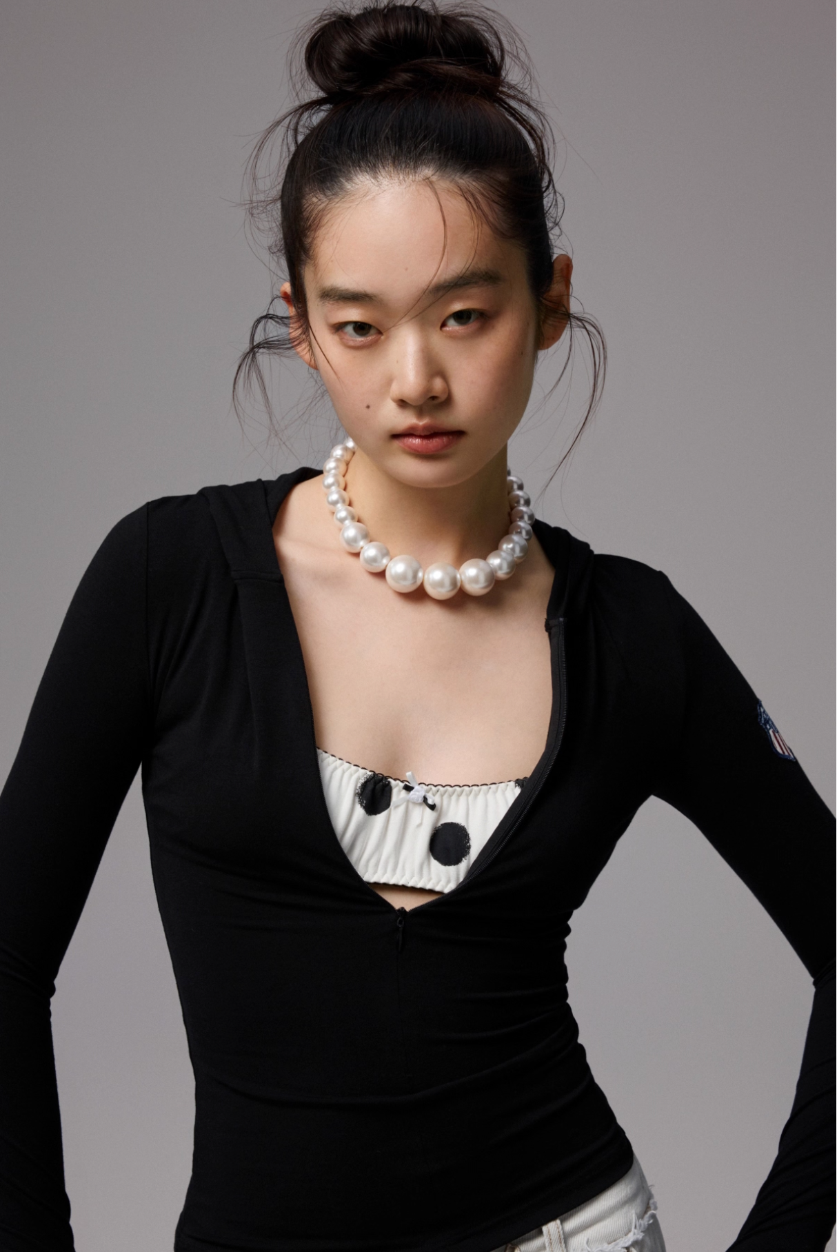 ♱ AZABU フーデッドジップアップTシャツ（全3色）♱