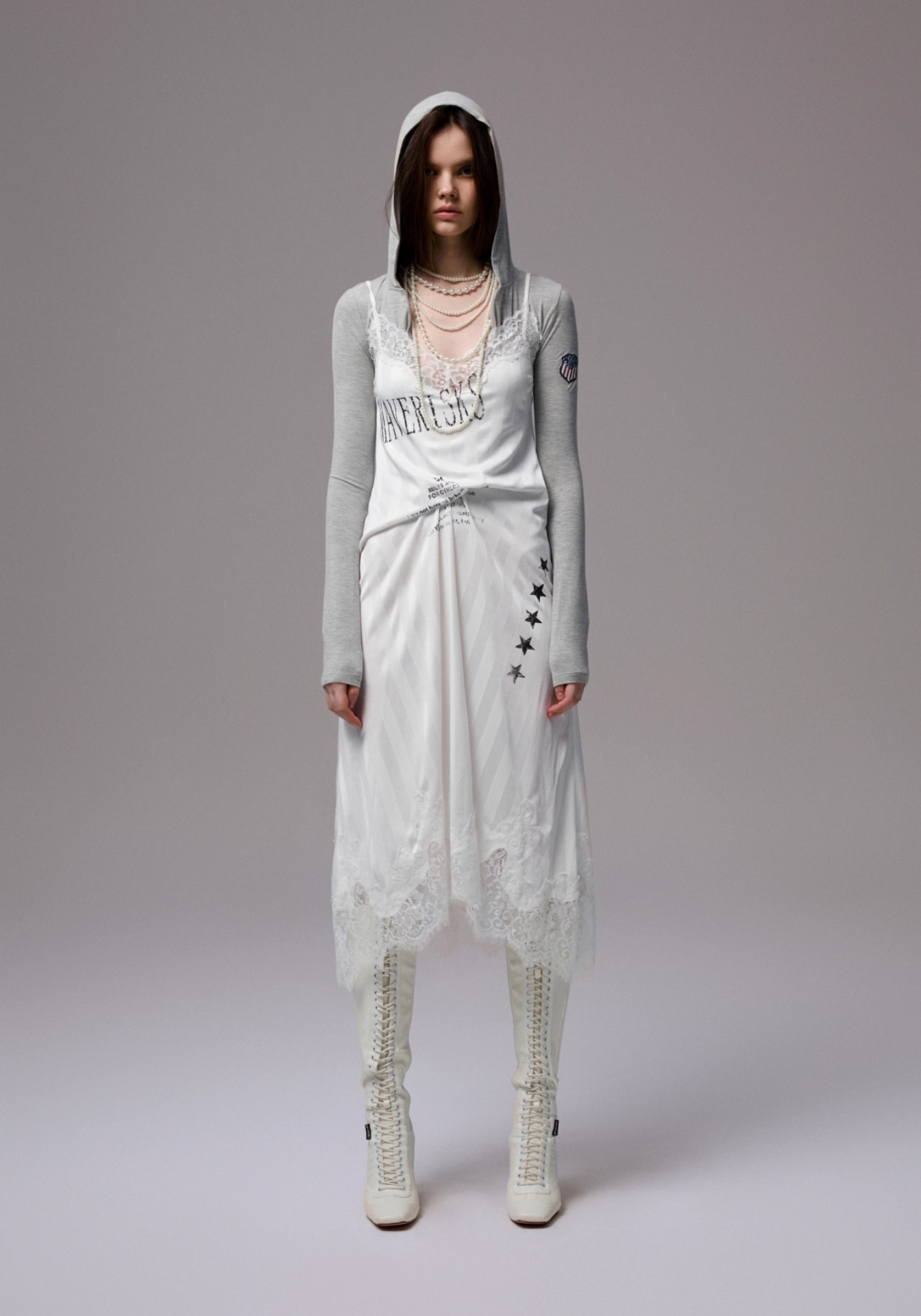 在庫あり ♱ ヴィンテージ レーストリム スリップドレス – 2色