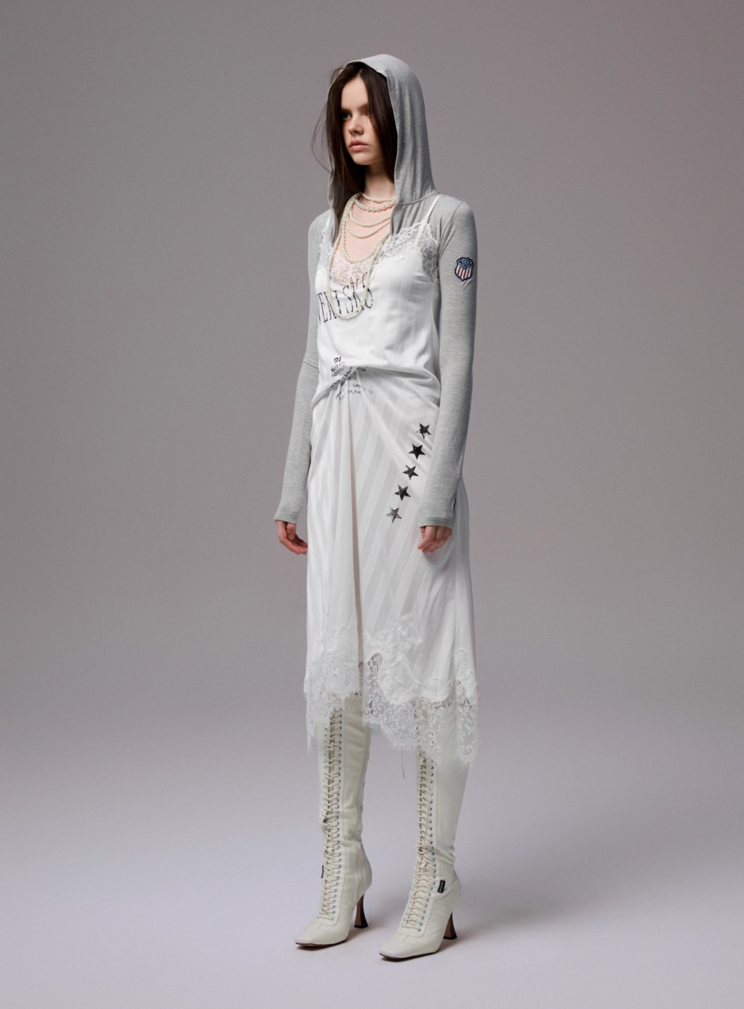 在庫あり ♱ ヴィンテージ レーストリム スリップドレス – 2色