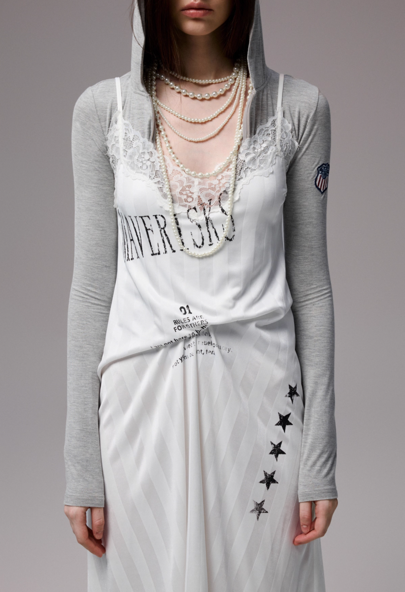 在庫あり ♱ ヴィンテージ レーストリム スリップドレス – 2色