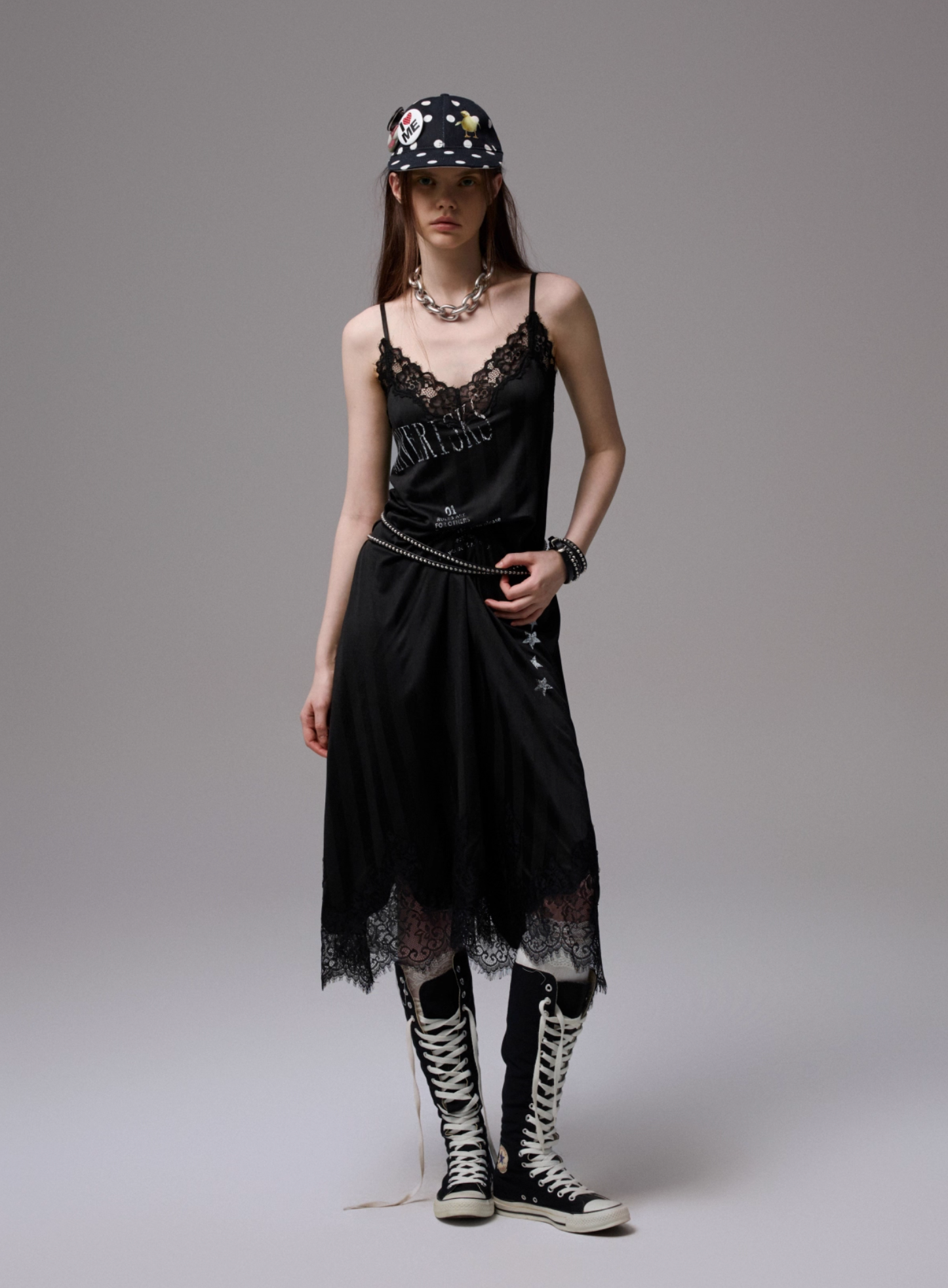 在庫あり ♱ ヴィンテージ レーストリム スリップドレス – 2色