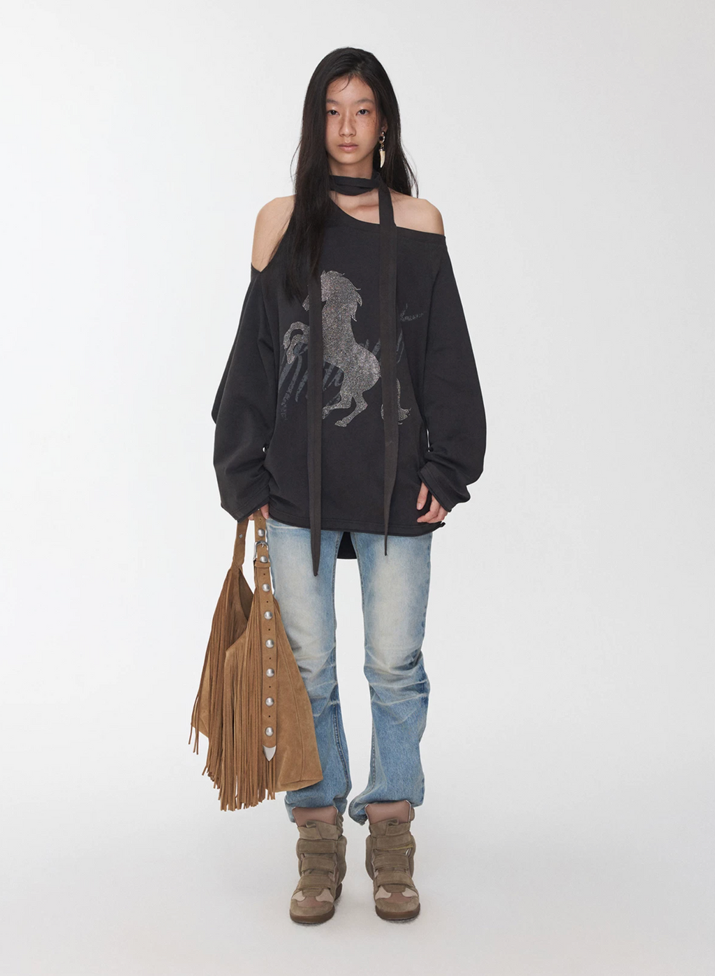 VAMPY RHINESTONE HORSE TOP