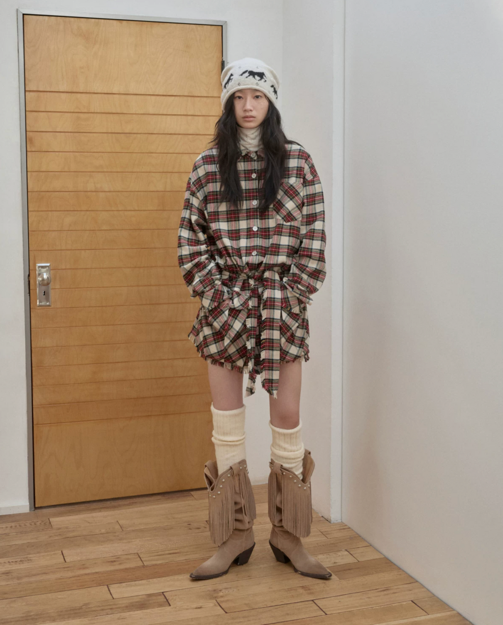 ROXY PLAID SHIRT DRESS