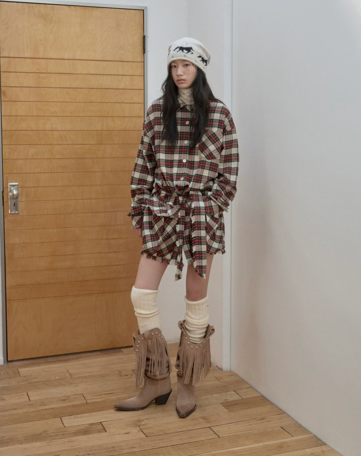 ROXY PLAID SHIRT DRESS