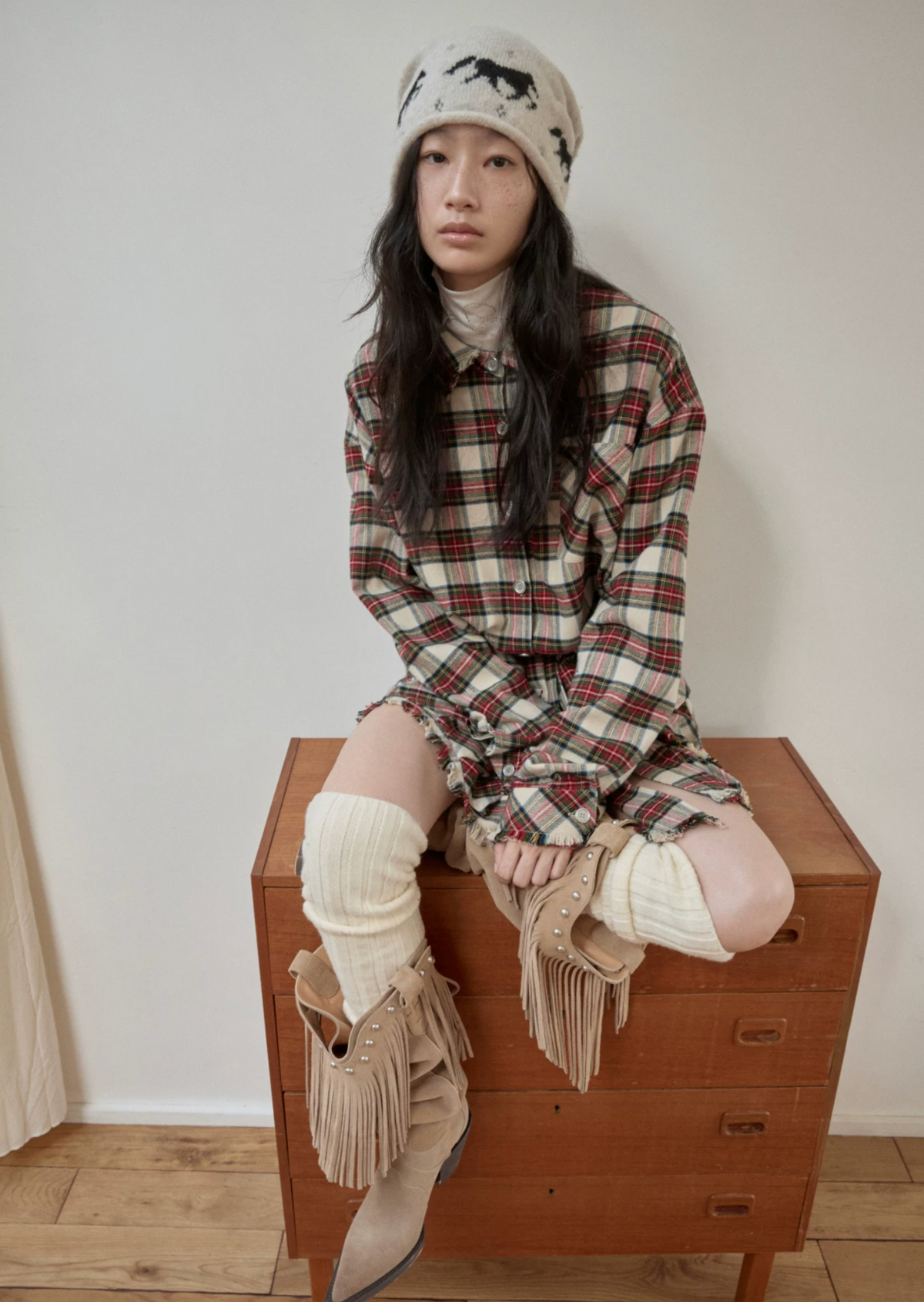 ROXY PLAID SHIRT DRESS