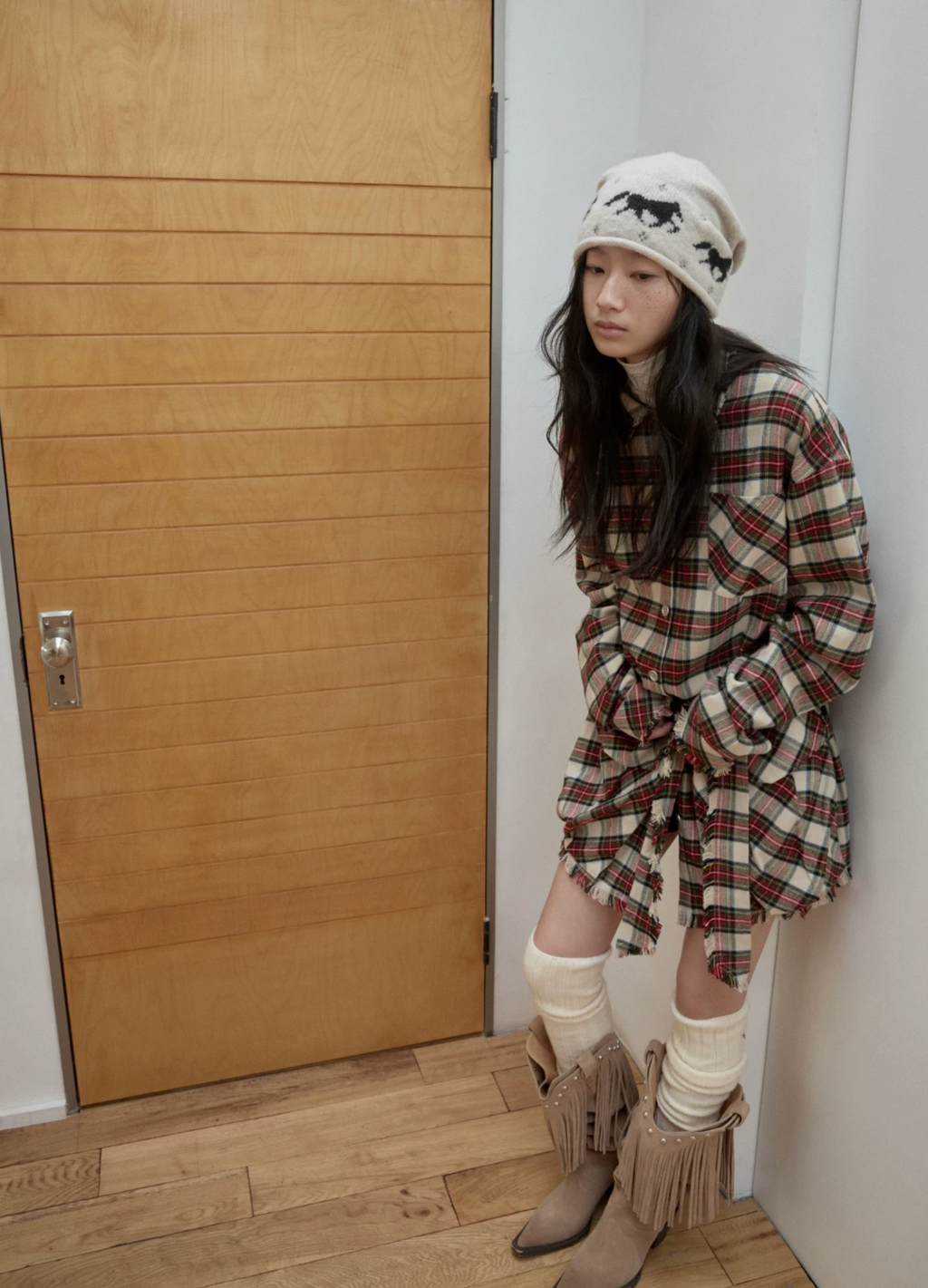 ROXY PLAID SHIRT DRESS