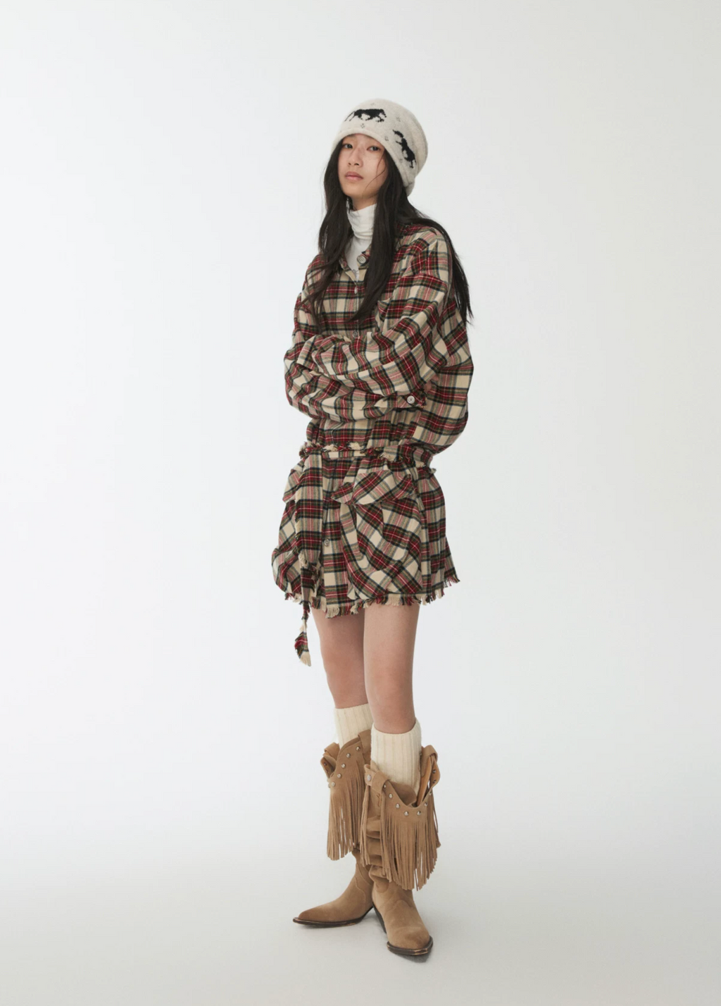 ROXY PLAID SHIRT DRESS
