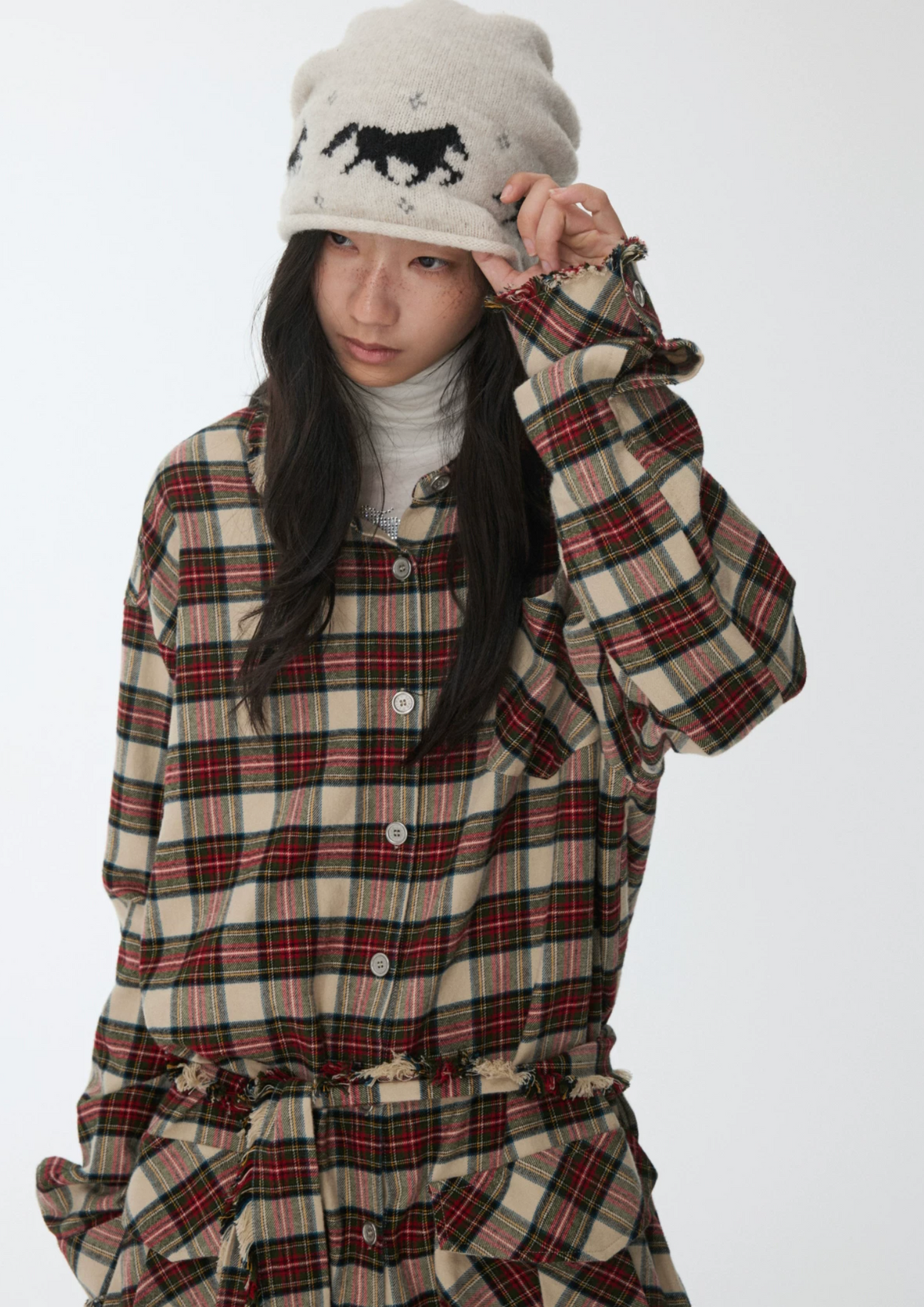 ROXY PLAID SHIRT DRESS