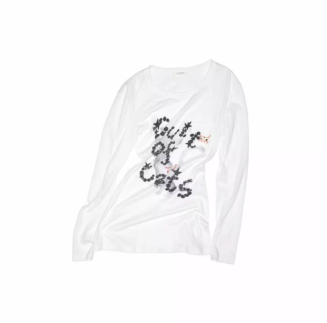 ♱ NYRA プリント オープンバック ホロー Tシャツ ♱ （全2色）