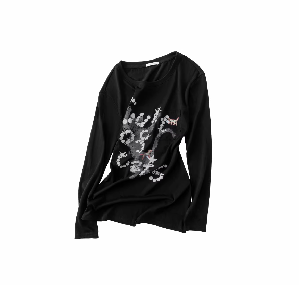 ♱ NYRA プリント オープンバック ホロー Tシャツ ♱ （全2色）