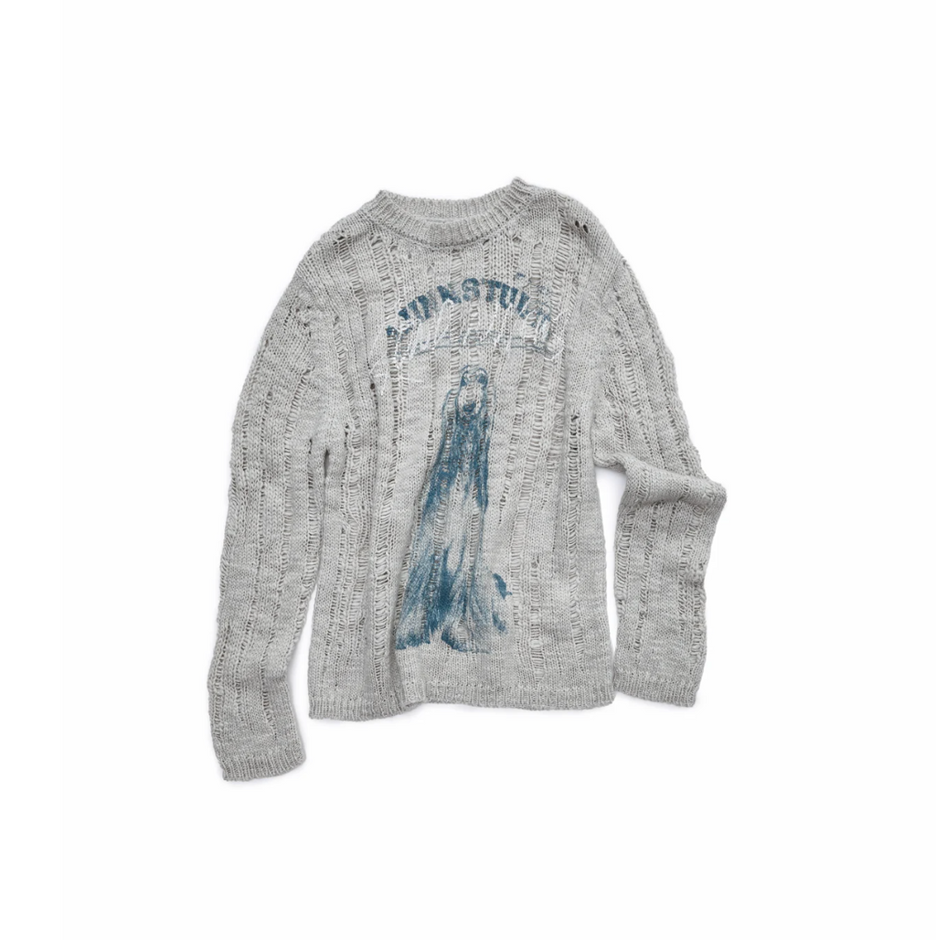 VINTAGE WOLF DESTROYED SWEATER - 3colors