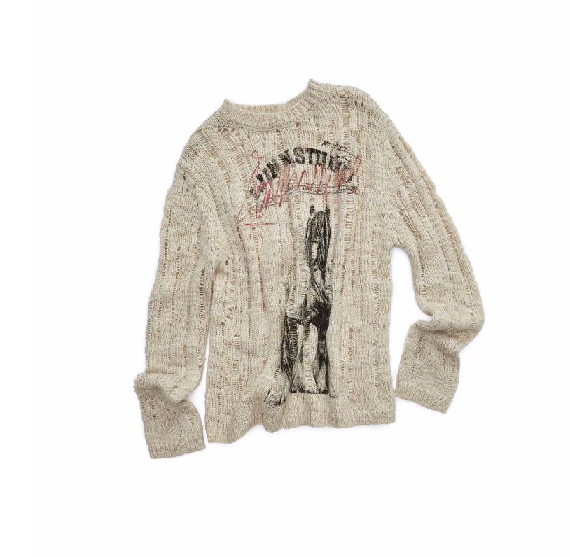 VINTAGE WOLF DESTROYED SWEATER - 3colors
