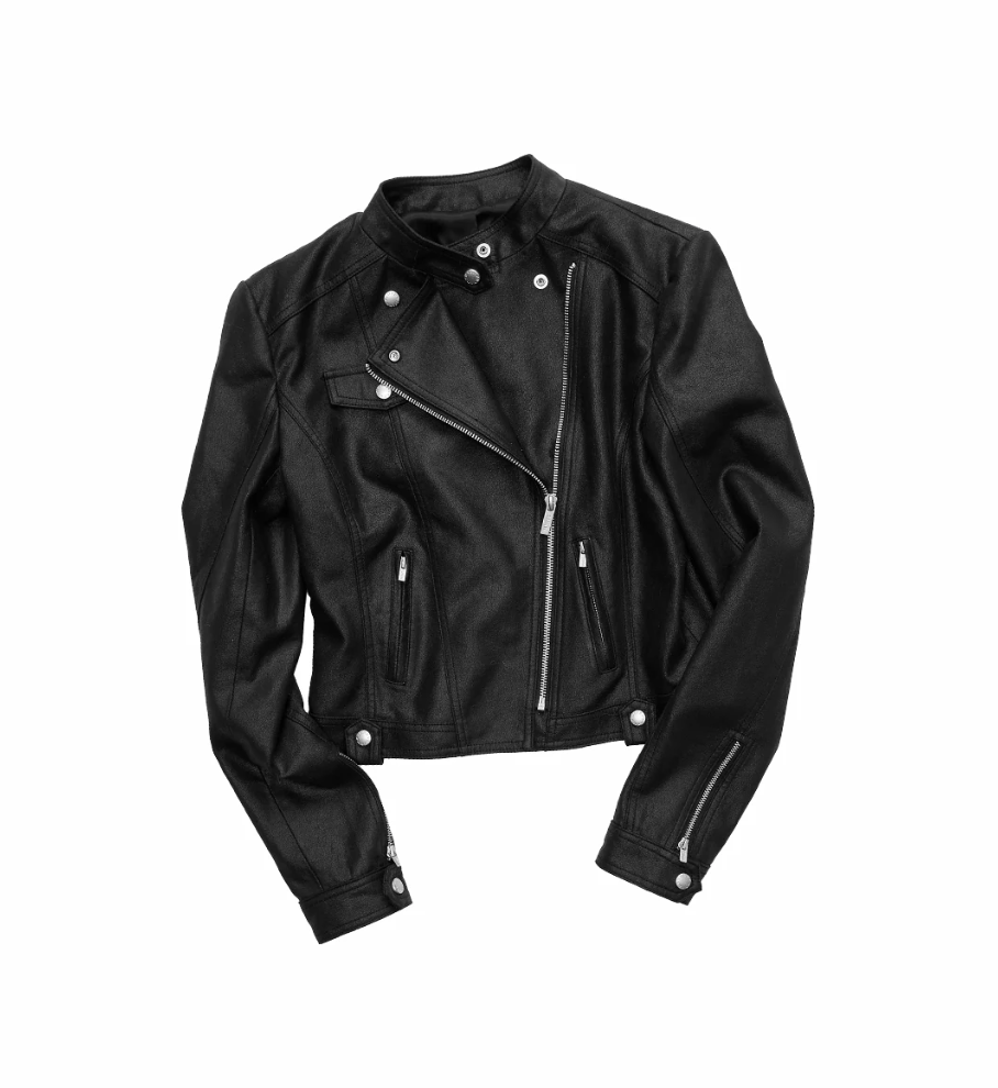 VINTAGE CRACKED LEATHER MOTO JACKET -3colors