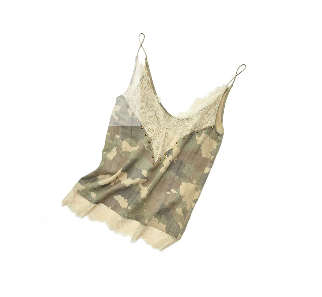 SUSANA LACE TRIM CAMO CAMI - 2colors