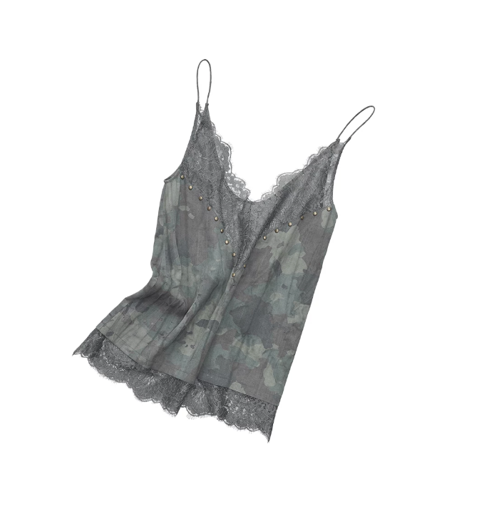 SUSANA LACE TRIM CAMO CAMI - 2colors