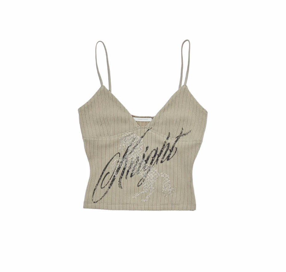 KNIGHT RHINESTONE CABLE-KNIT CAMI – 3colors
