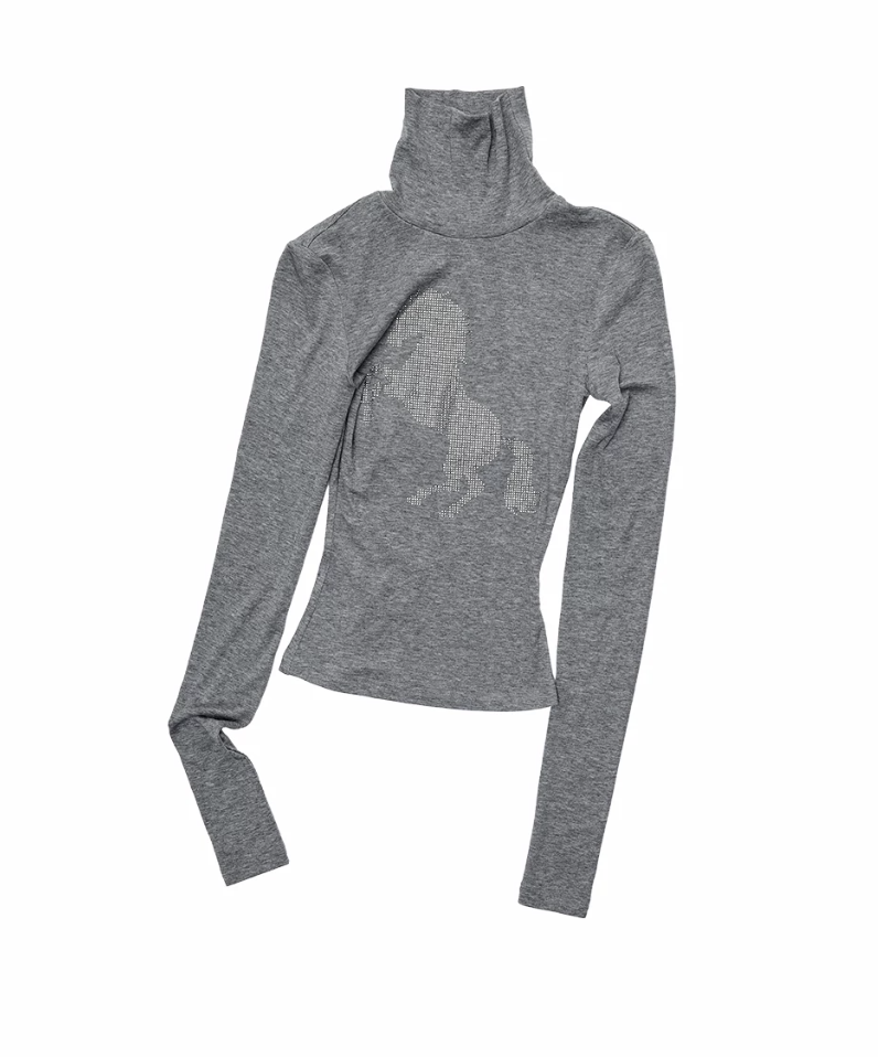 KNIGHT RHINESTONE FUNNEL-NECK TOP & DRESS – 7styles
