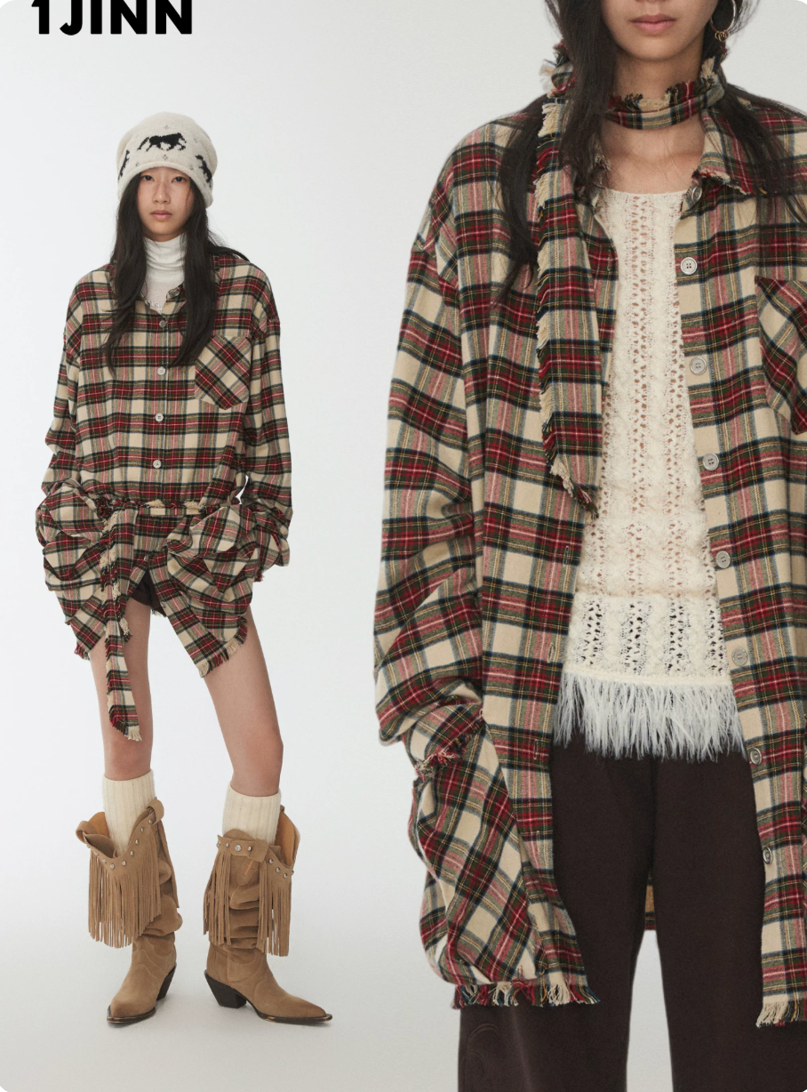 ROXY PLAID SHIRT DRESS