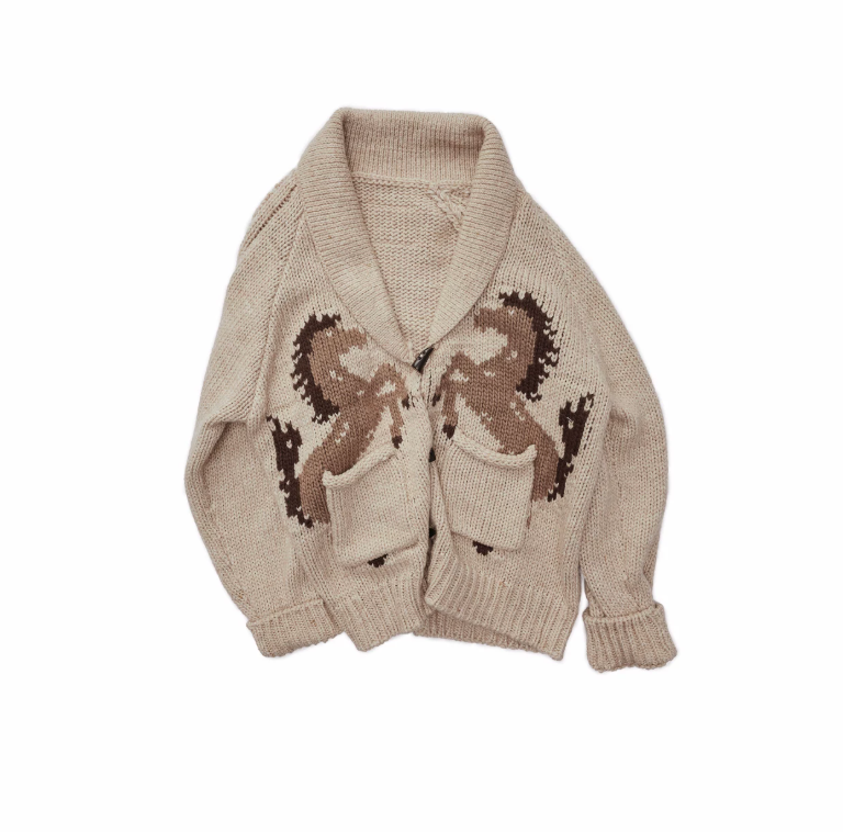 FAIR ISLE PONY JACQUARD TOGGLE CARDIGAN – 2colors
