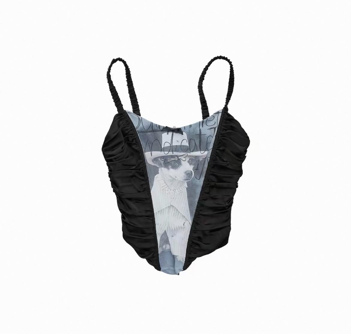 POSH PUP CORSET-STYLE CROPPED CAMISOLE - 2colors