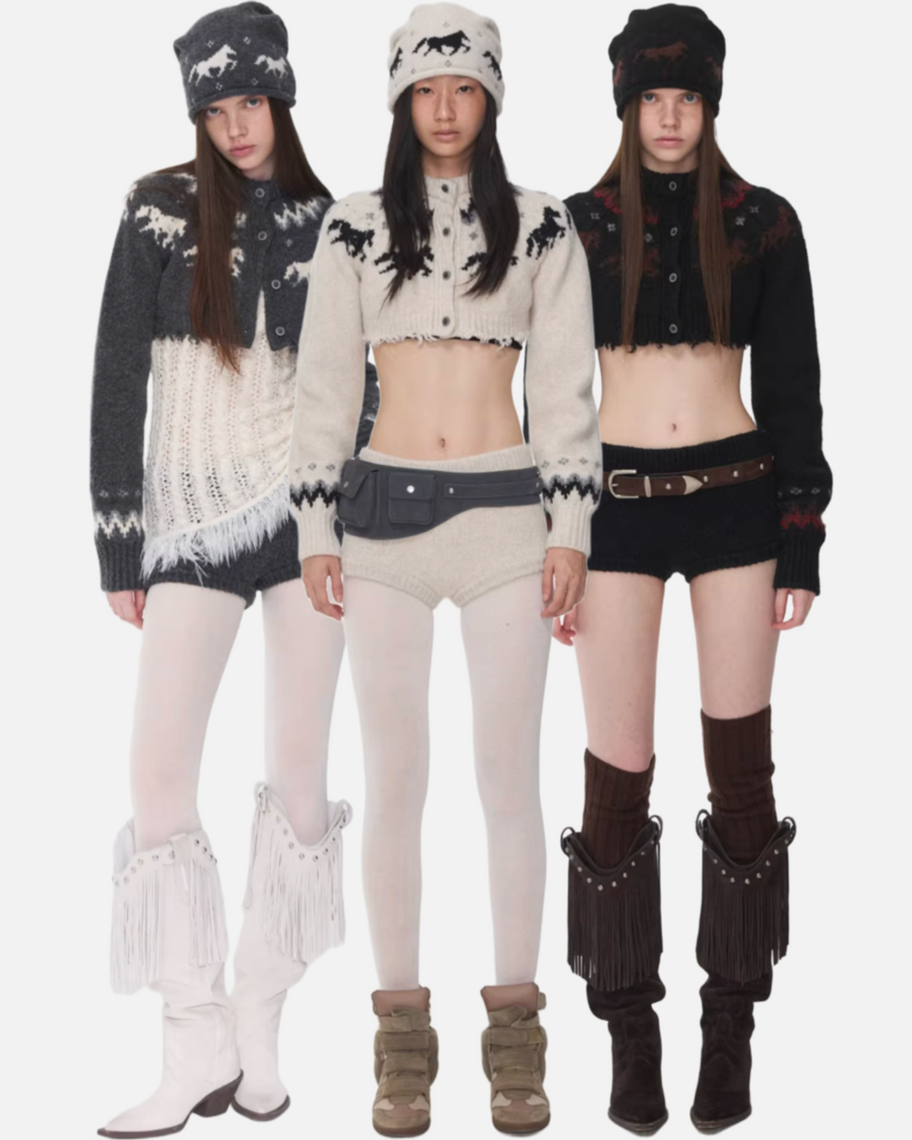 NORDIC HORSE KNIT 2-PIECE SET – 3colors