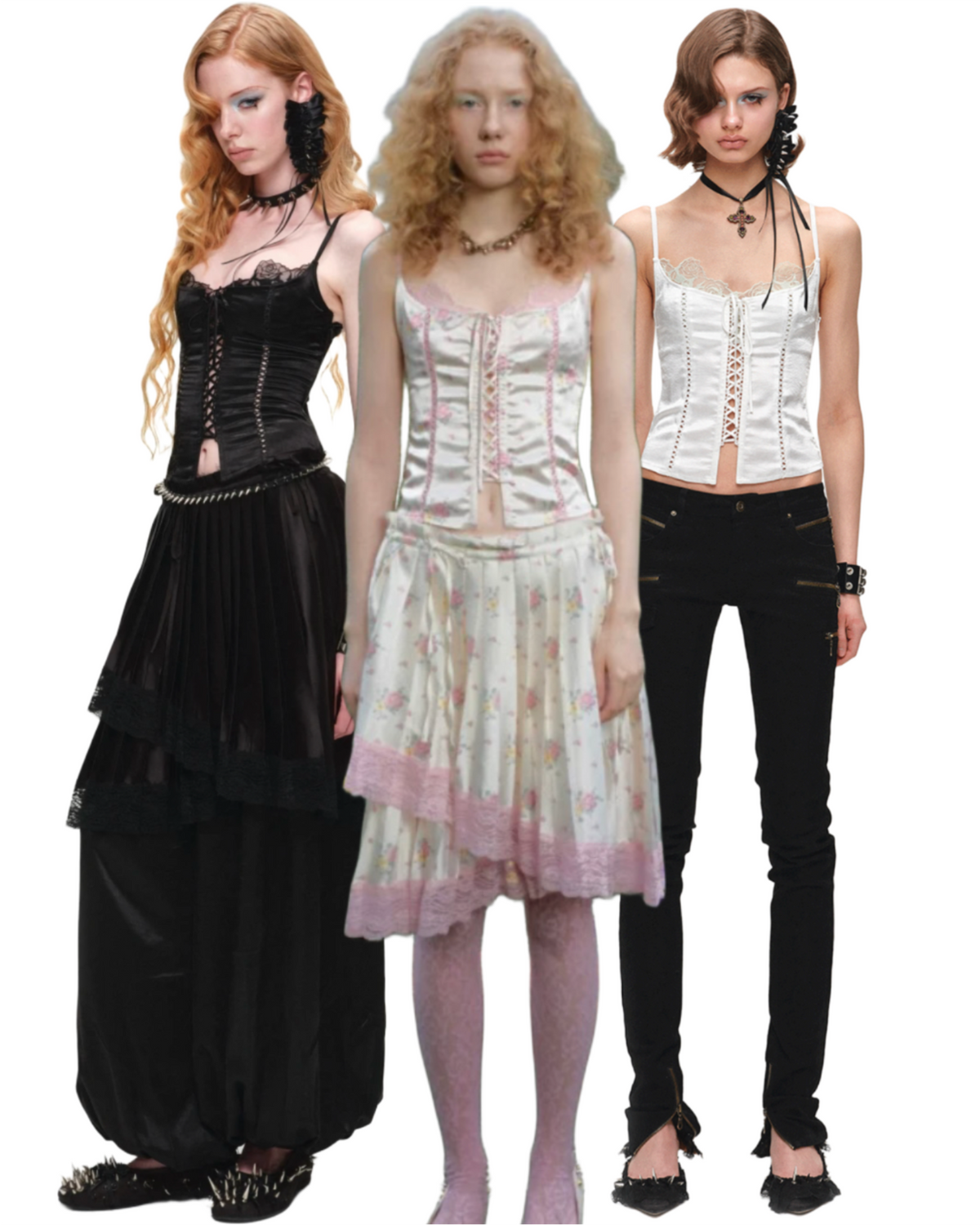 LACE-UP SATIN CORSET CAMI – 3colors