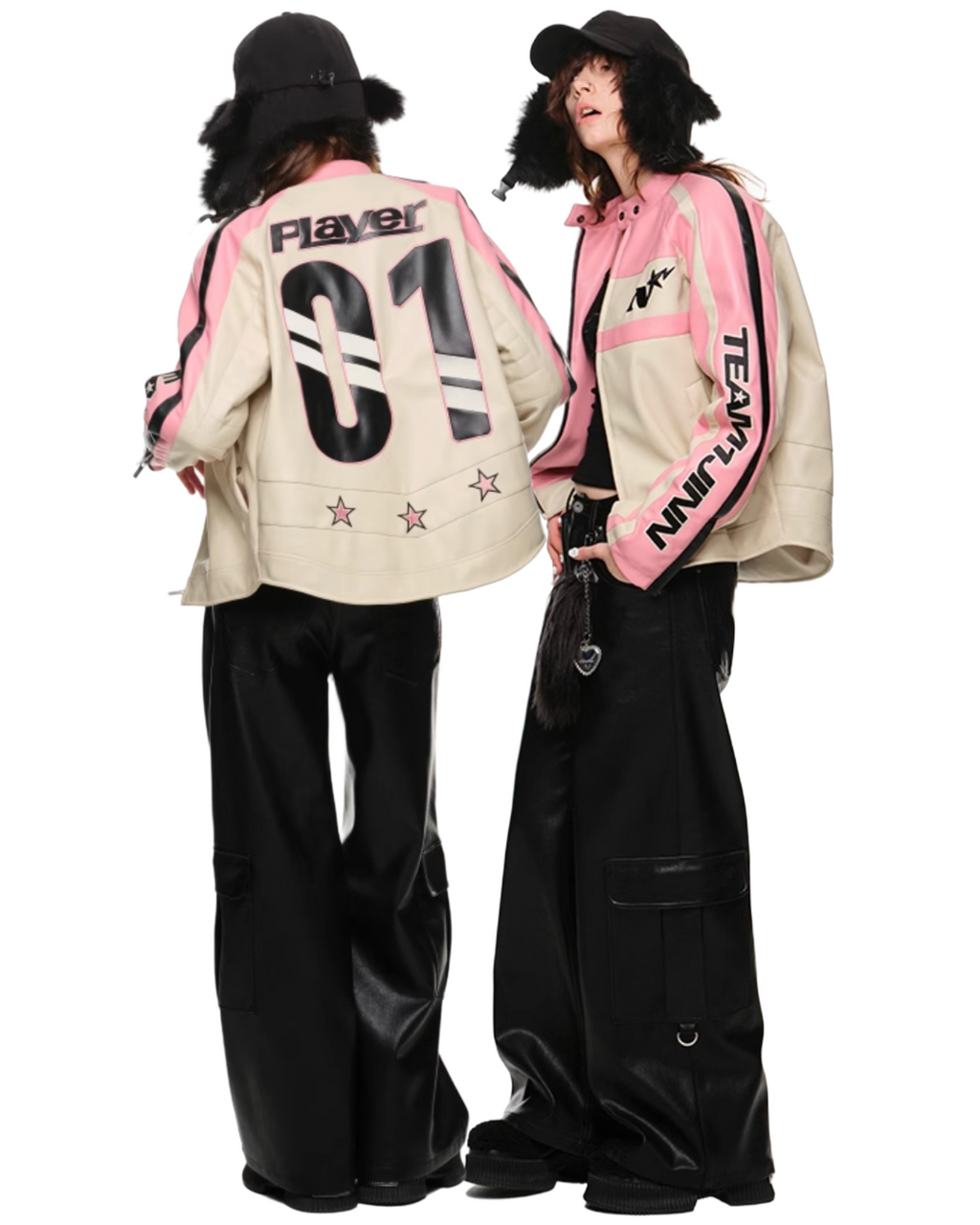 PADDED MOTO JACKET – PINK