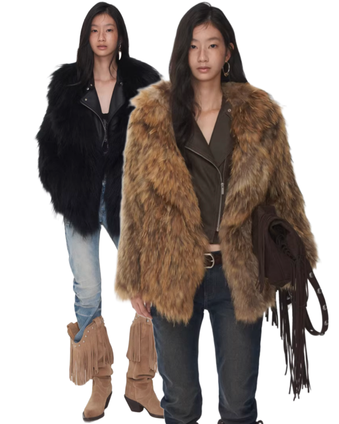 NOMAD RACCOON FUR WOVEN COAT ♱ 2colors
