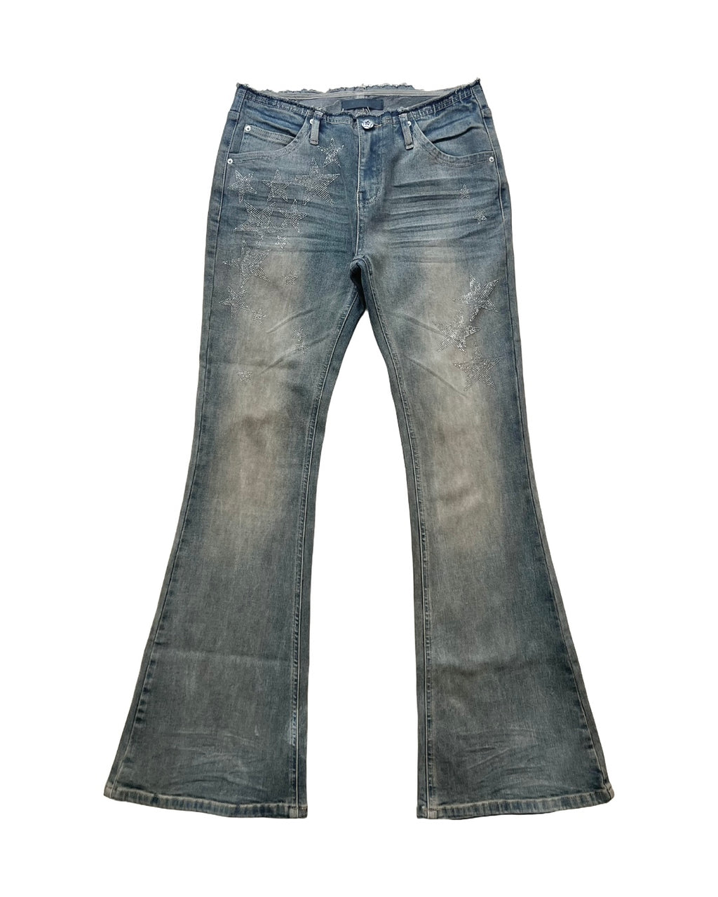 ⭑1JINN EXCLUSIVE ITEM AVAILABLE EXCLUSIVELY ONLINE AT SHELONGZ⭑ IN STOCK ♱ Y2K STAR STUDS & RHINESTONE STARS JEANS - 2styles