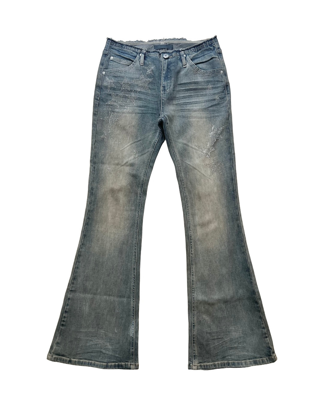 ⭑1JINN EXCLUSIVE ITEM AVAILABLE EXCLUSIVELY ONLINE AT SHELONGZ⭑ IN STOCK ♱ Y2K STAR STUDS & RHINESTONE STARS JEANS - 2styles