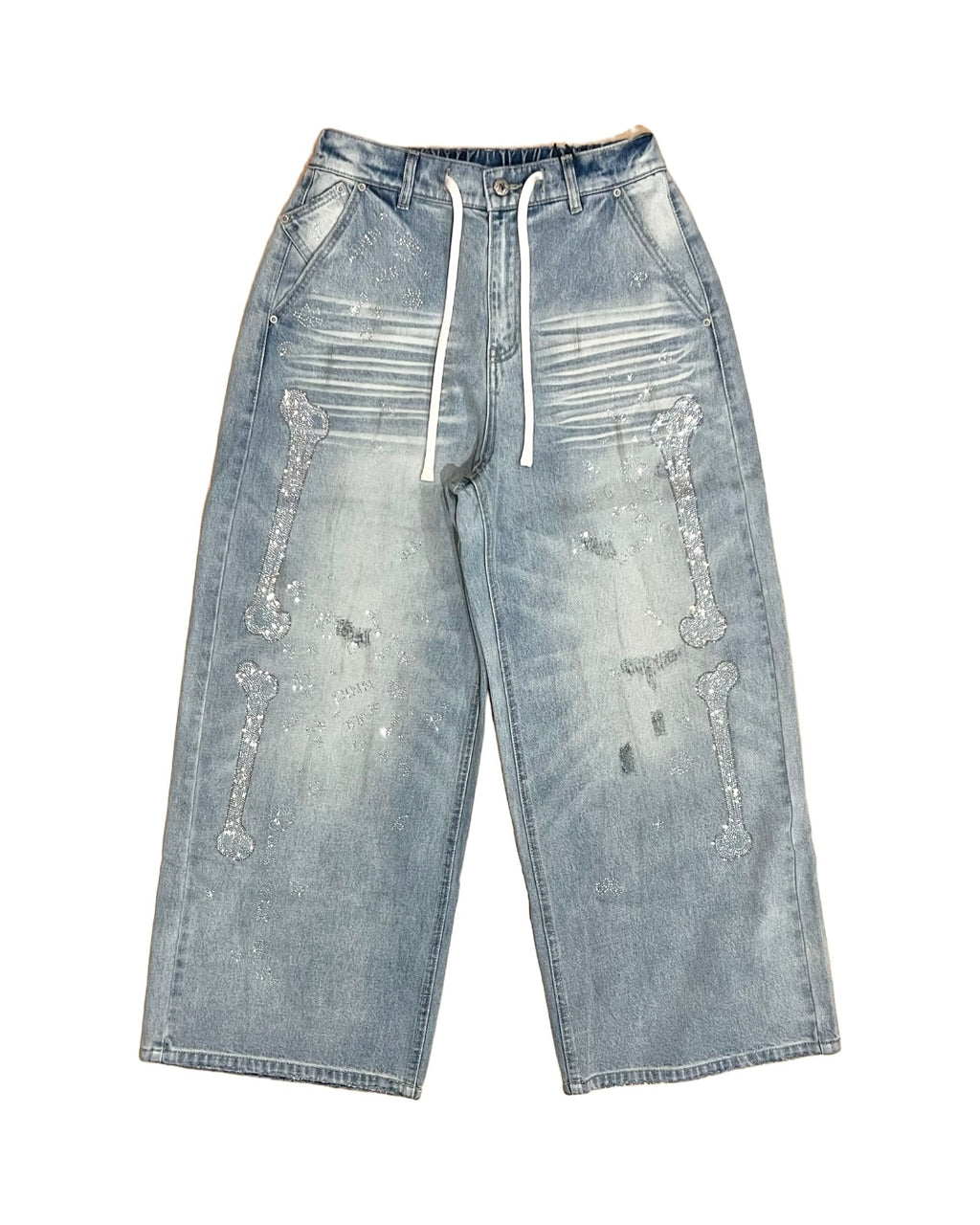 MEOVV MUD-DYED WIDE-LEG JEANS + FREE CAT & DOG BROOCH PIN SET – 3styles