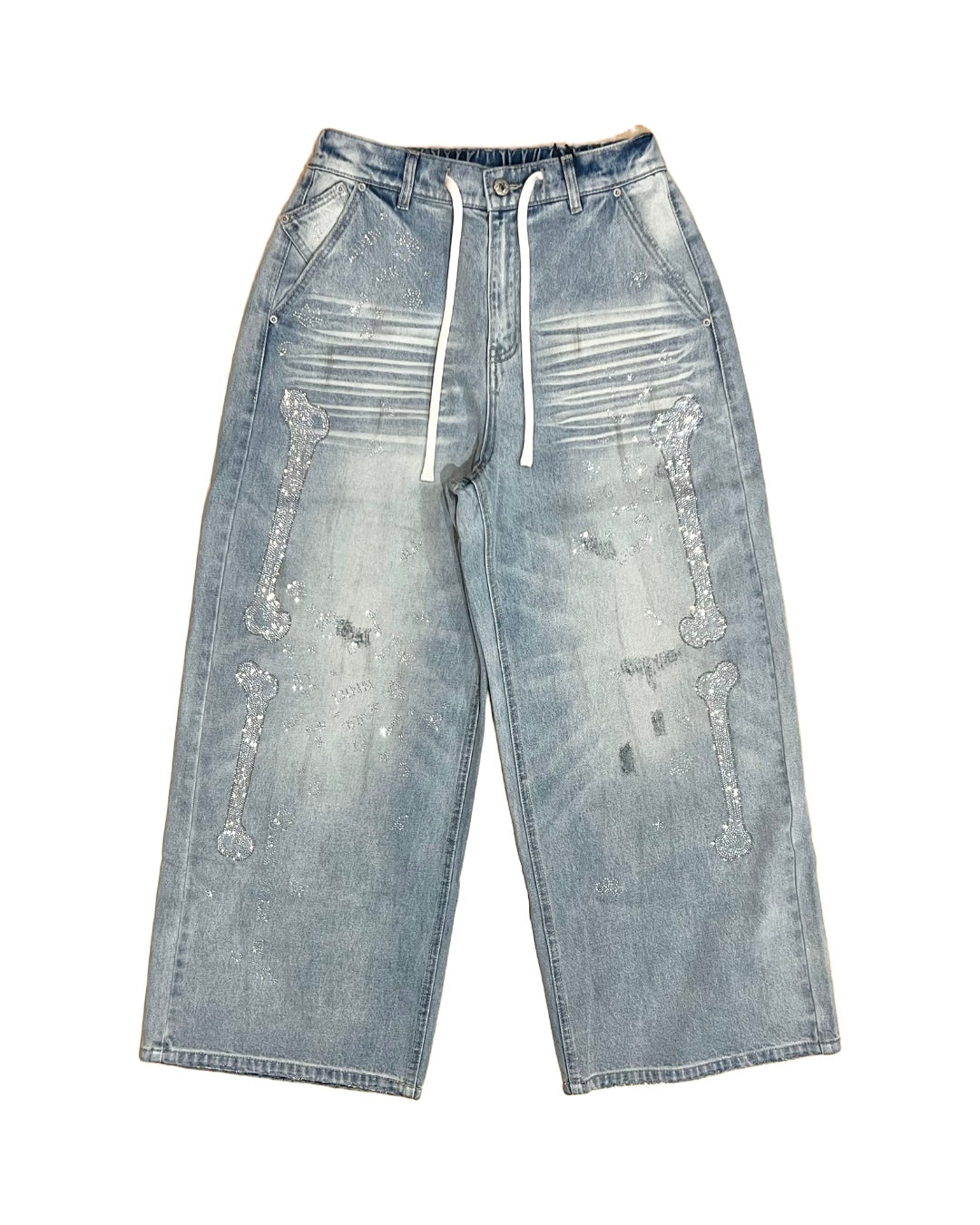 MEOVV MUD-DYED WIDE-LEG JEANS + FREE CAT & DOG BROOCH PIN SET – 3styles