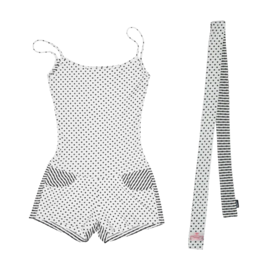 POLKA DOT STRIPE BODYSUIT + FREE SCARF – 3colors