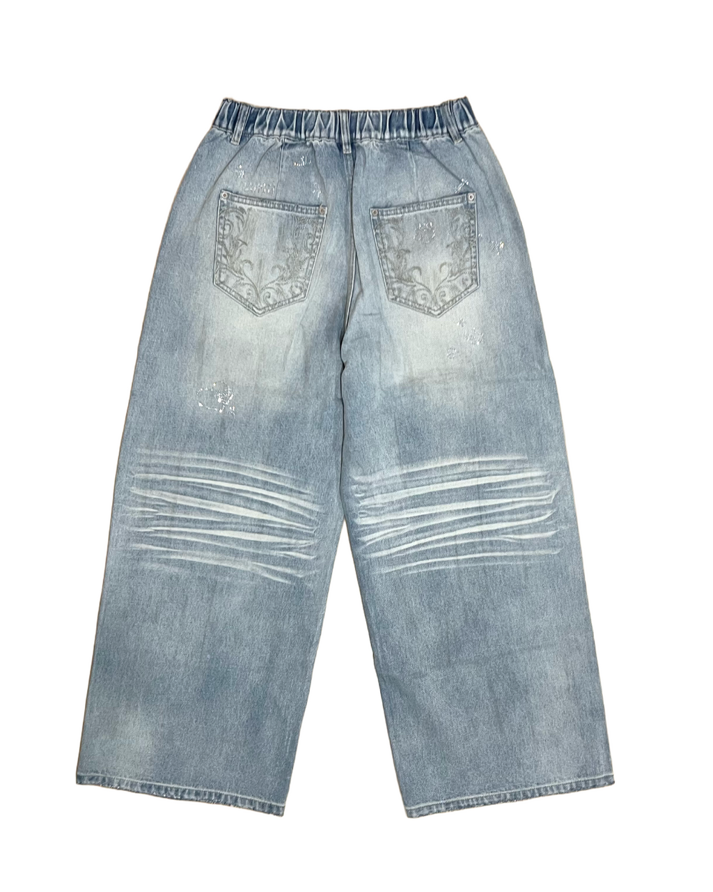 MEOVV MUD-DYED WIDE-LEG JEANS + FREE CAT & DOG BROOCH PIN SET – 3styles