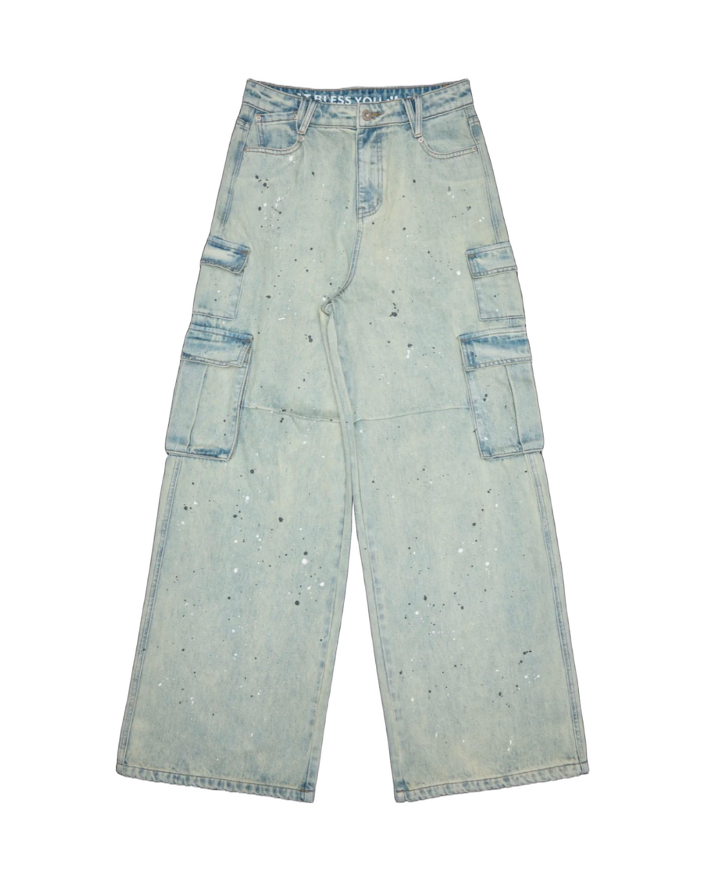 CAT BLESS YOU CARGO DENIM PANTS – 2colors
