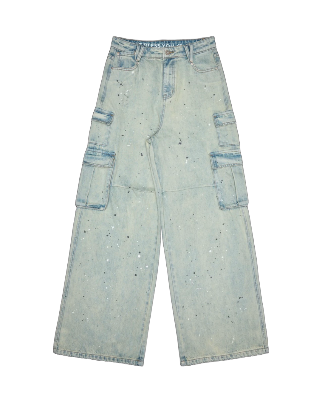 CAT BLESS YOU CARGO DENIM PANTS – 2colors